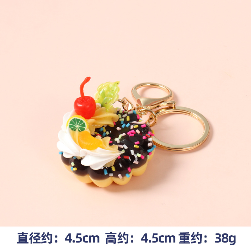 Simulación postre donut llavero colgante simulación pastel de frutas Decoración Accesorios cura pastel de crema