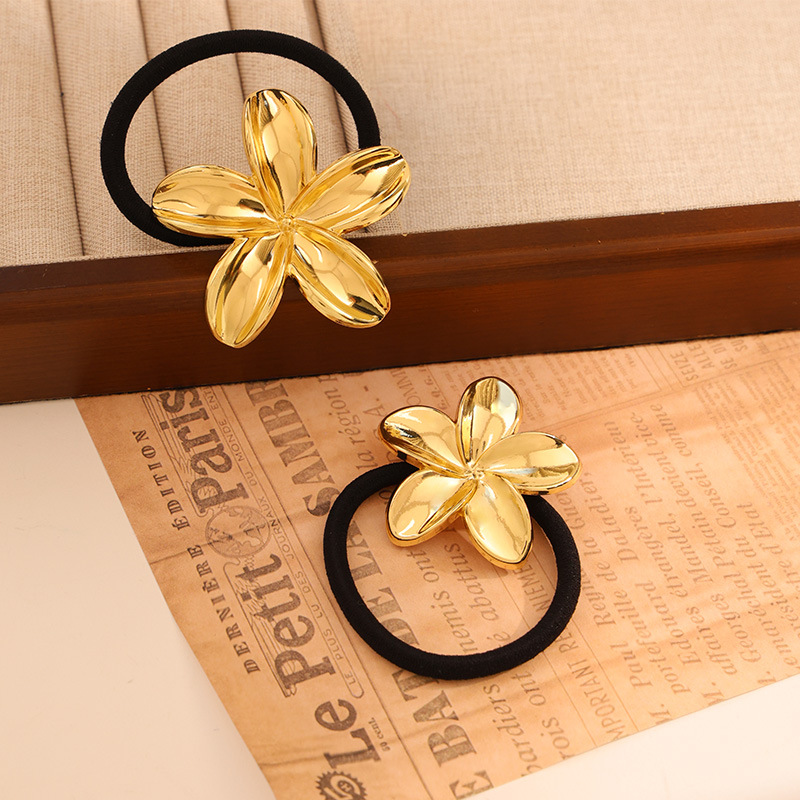 Metal Material Retro Classic Style Women's Flower Metal Plating Hair Tie