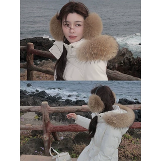 Anna雪服三防鹅绒派克高腰抽绳连帽羽绒服防风保暖外套