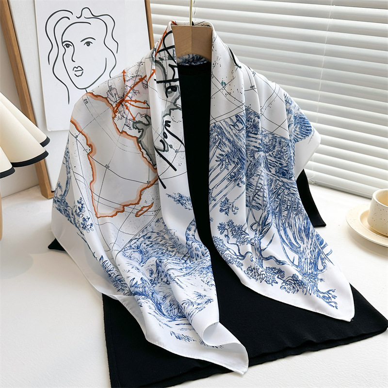 Femmes Élégant Bloc De Couleur Polyester Impression Foulard display picture 4