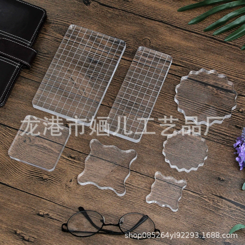 Трансграничная поставка прозрачная ручка задняя пластина инструмент для уплотнения DIY ручной счет наклейка компаньон ручка линия рисунок Кристалл Толстая пластина