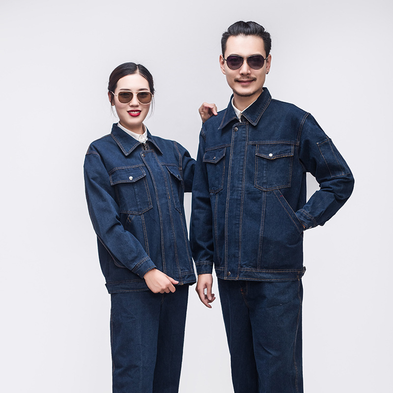 溶接カウボーイ作業服スーツ春と秋のメンズ厚みのある抗火傷、耐摩耗性、耐汚れ性、耐火性の自動車修理機械修理溶接作業服|undefined