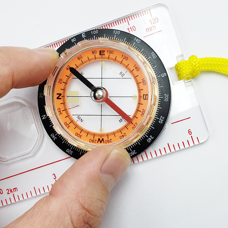 Viajes al aire libre senderismo escalada supervivencia suministros escala brújula puntero acrílico mapa DC45-5C