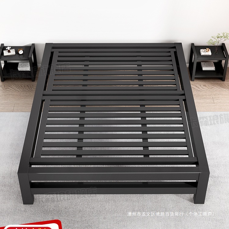 Iron Bed Double Bed Home Use 1.8m Stainless Steel Single Bed Frame Iron Frame Bed Tatami Thickened Iron Bed