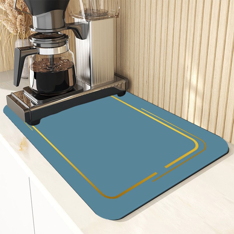 Alfombra absorbente de cocina estilo nórdico, tapete de diatomea antideslizante para mesa o encimera, aislante y de secado rápido