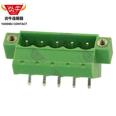 5.0mm炎牛连接器斜面插拔式PCB接线端子YN2EDGLM/KF/SMSTBA2.5-GF