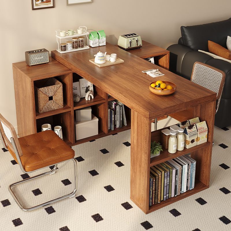 Corner Desk Bedroom Vanity Table L-Shaped Corner Computer Desk Solid Wood Rotatable Bookshelf Bookcase Integrated Table