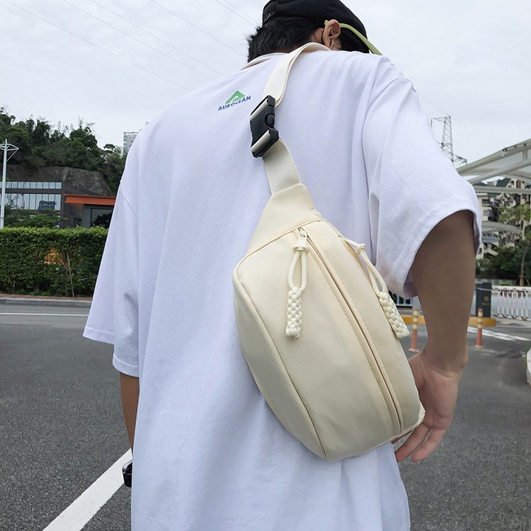 Simple crossbody bag, chest bag, fashionable and casual bag for women, 2025 new couple bag, versatile for sports, Japanese-style waist bag undefined