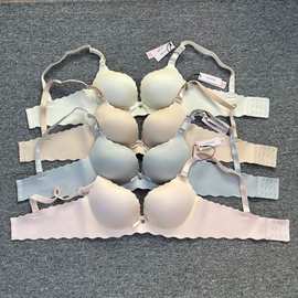 韩国库存清仓低价整款一片式纯色厚杯女士文胸性感小胸聚拢时尚