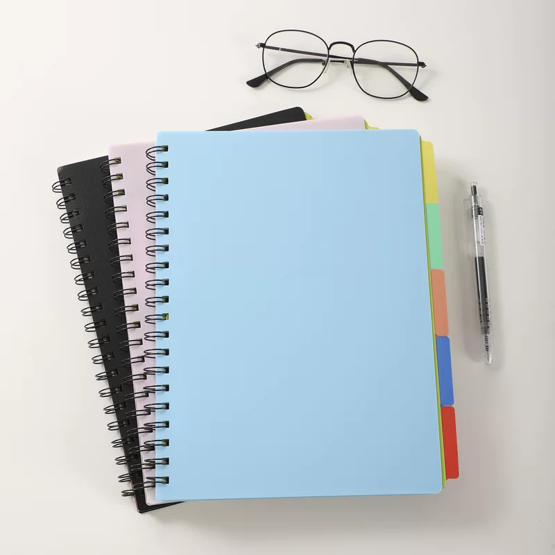Cross-border preferred coil book solid color student notepad simple office for many occasions horizontal line thickened book