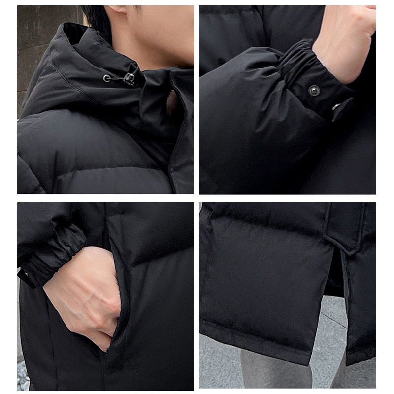 Invierno de alta gama engrosado chaqueta de pluma antifríaco chaqueta de pluma blanca ropa de trabajo chaqueta de pluma para hombres personalizada