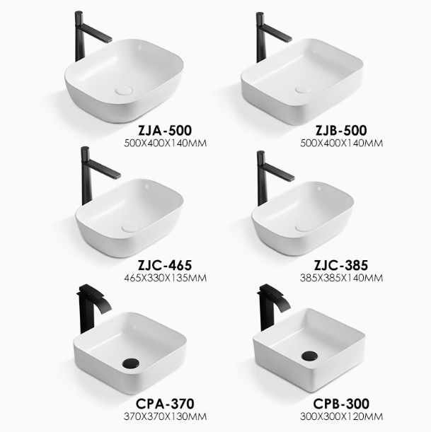 Cerámica de pequeño tamaño en la mesa en el balcón lavabo lavabo único lavabo lavabo cuadrado lavabo casero