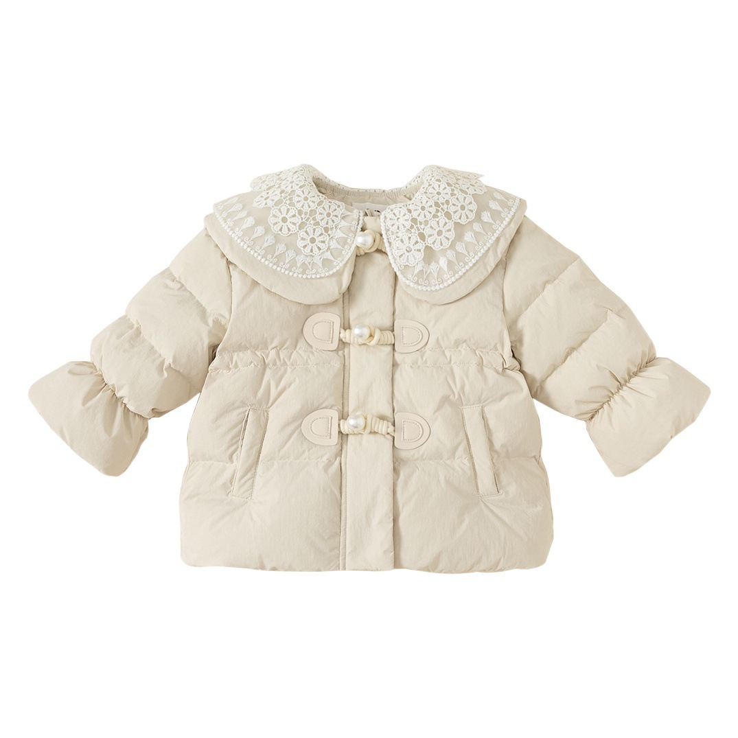 Youbao ropa para niños chaqueta de plumón para niños invierno niña cuello de muñeca de encaje dulce chaqueta de plumón cálido DY23149