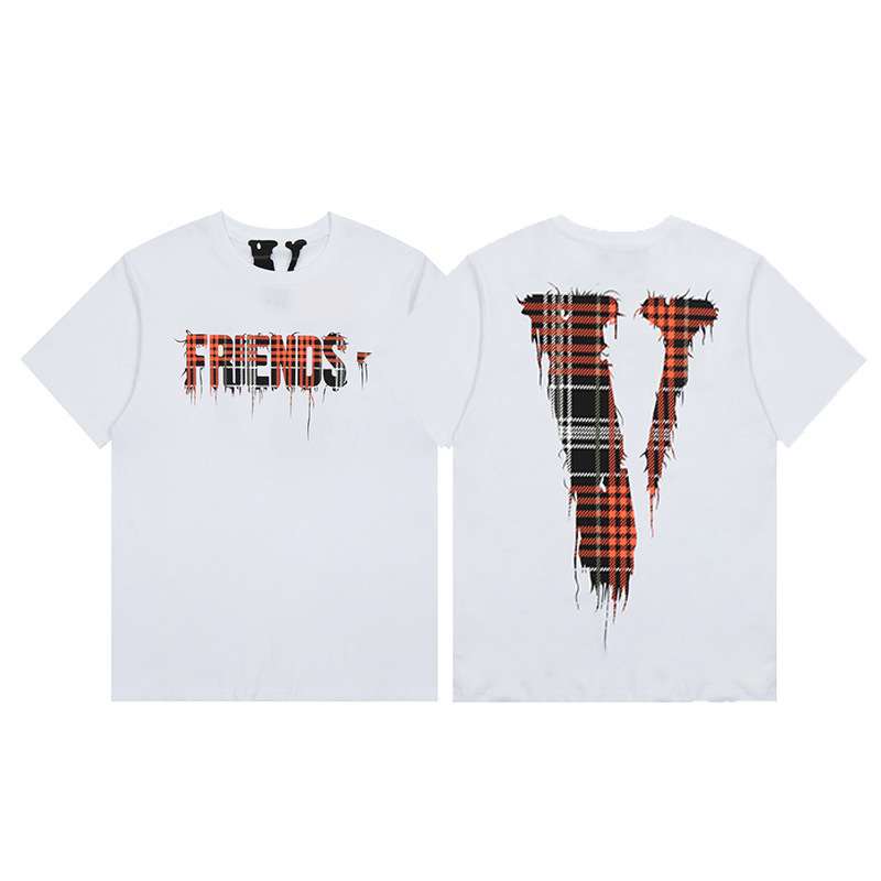 外単VLONE FOG潮牌大v字母Logo桜半袖スケッチ刺繍唇印落書きプリントtシャツ|undefined