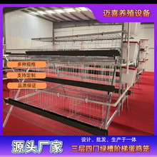 三层四门绿槽蛋鸡笼   镀锌丝工艺   空间错位易清理粪便