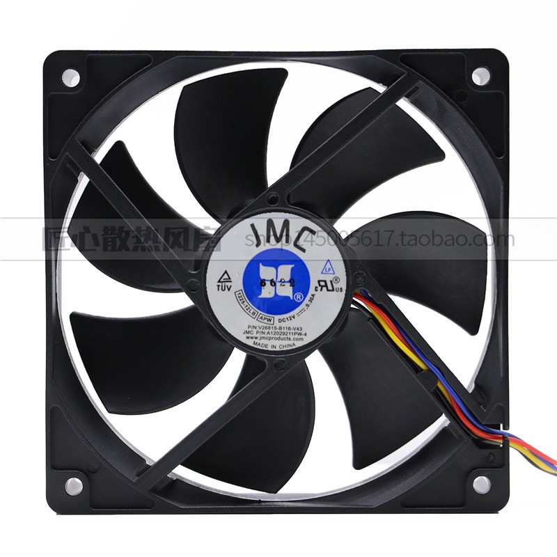 全新JMC 1225-12LB APW 12V 0.30A 12025 12CM 4线PWM散热风扇