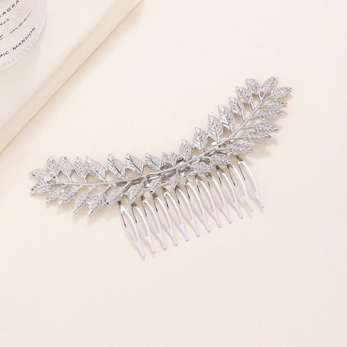 European and American Baroque style hairpin iron leaves hair comb trendy street style leaf hair comb bride hairpin hair accessories best seller