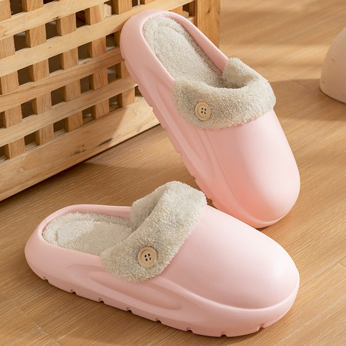 Detachable Waterproof Cotton Slippers for Women - New Fall/Winter Indoor Home Heating Non-slip Couples Slippers for Men - Wearable Cotton Slippers