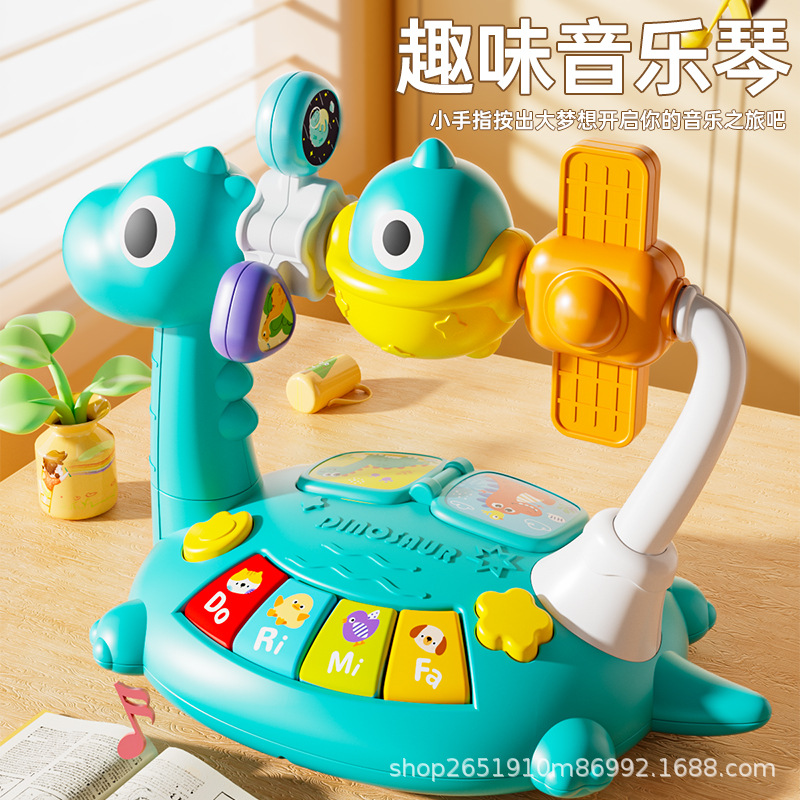 Tambor Musical Multifuncional para Niños de Plástico Con Música Con Luces para Bebés