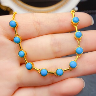 New Natural Beauty Pine Bracelet S925 Silver Inlaid Main Stone 4*4mm Versatile Popular Trendy Women's Jewelry Wholesale