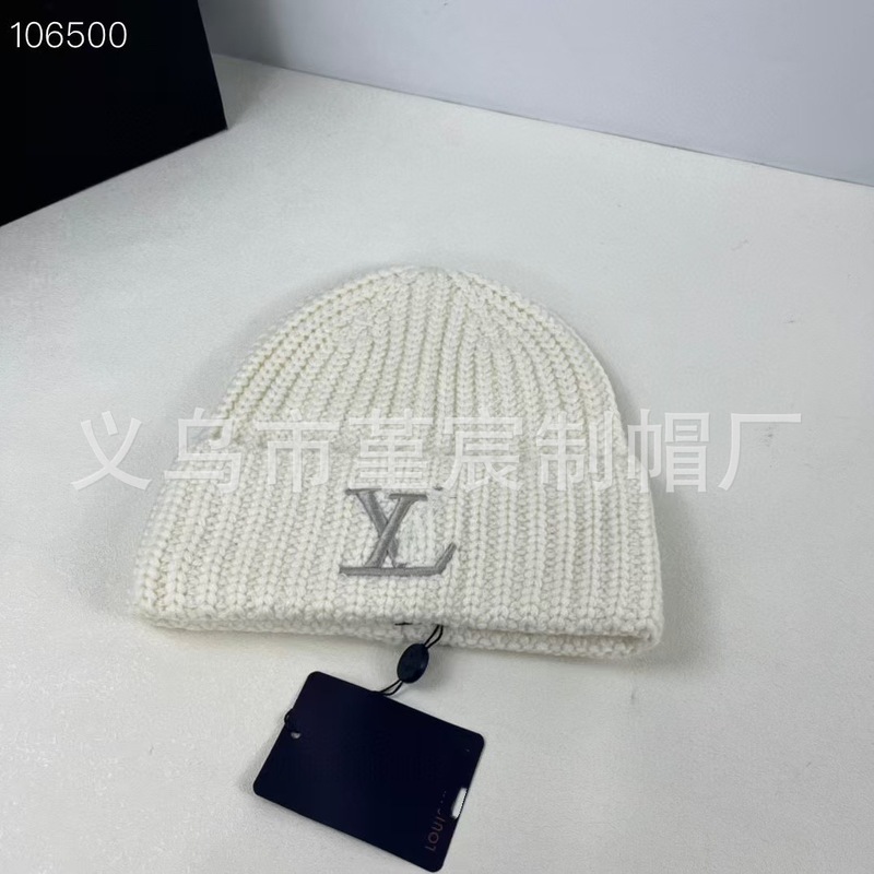 外贸跨境L家刺绣字母针织帽男女秋冬新款休闲保暖御寒毛线帽冷帽|undefined