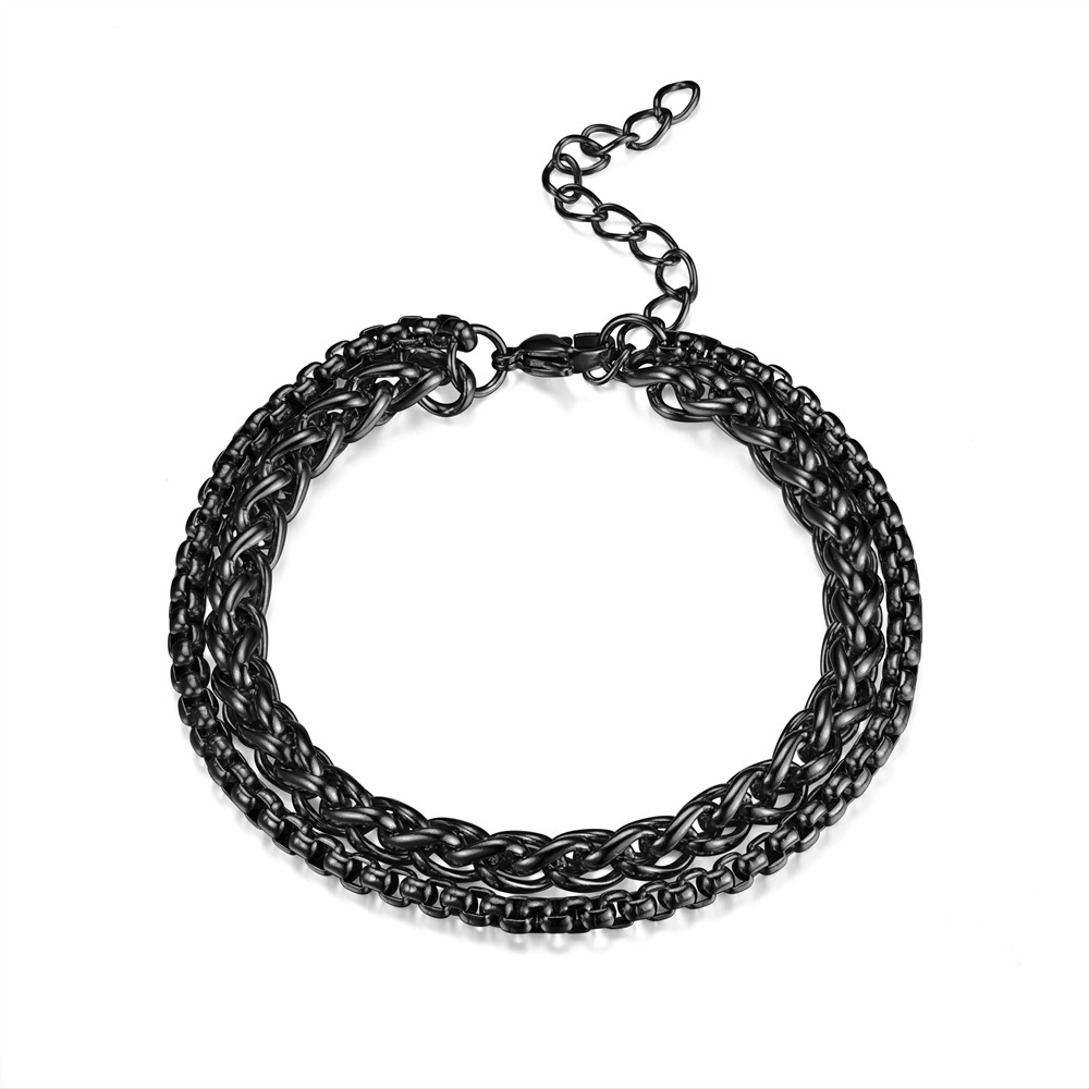 23g Weight Bracelets Classification 1 Piece Quantity Street Occasion Stainless Steel Material Geometric Pattern Unisex Gender Plating Design Hip-Hop Style Hip-hop Geometric Stainless Steel Plating Bracelets 4