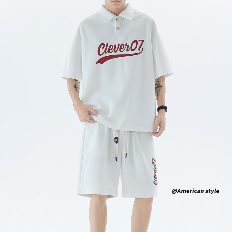 Polo shirt men's fashion printed plus size couple suit T3543 top 33-DK8524 pants 30 [special price]]