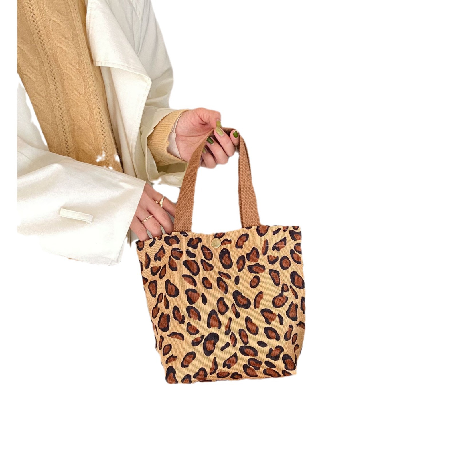 0571 artístico de pana caja de almuerzo bolsa de almuerzo lindo Margarita impreso mano llevar bolsa de almacenamiento portátil mano que sostiene