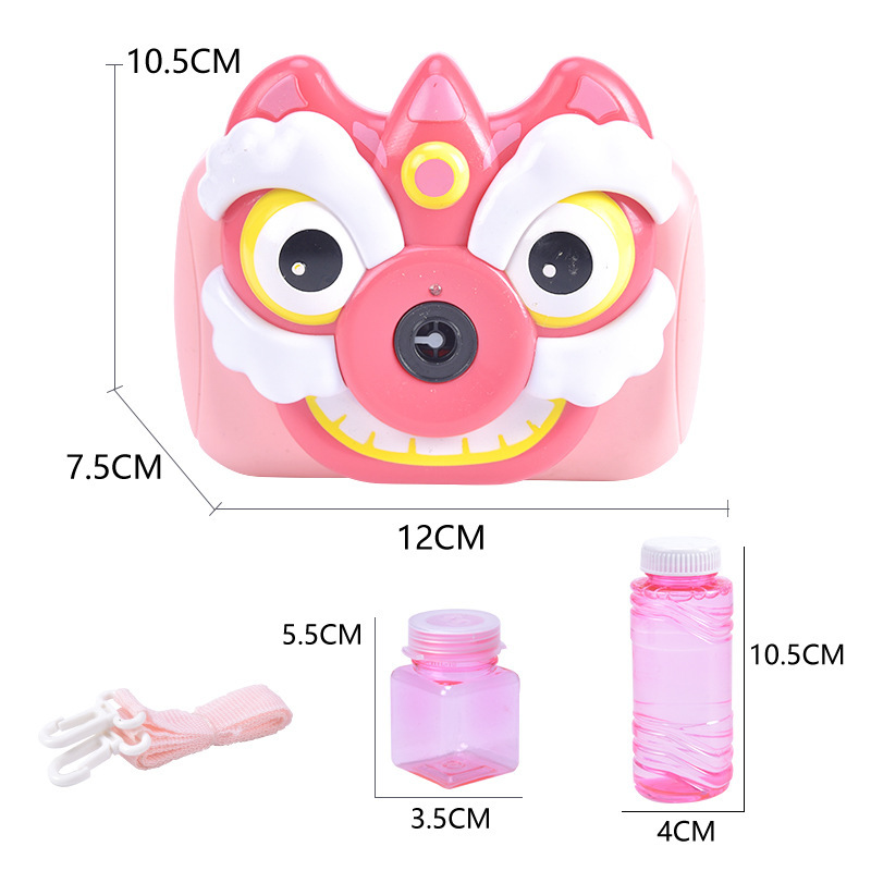 Guochao Little Pig Camera Bubble Machine Automatic Children and Girls' Heart Electric Bubble Blowing Toy for Street Stalls Wholesale