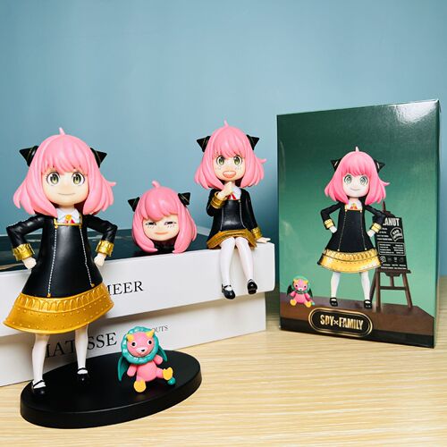FuRyu Spy Play House Figure Aniya Fujie Double Head Sculpture Model Ornament Q Version Aniya Hand Figure