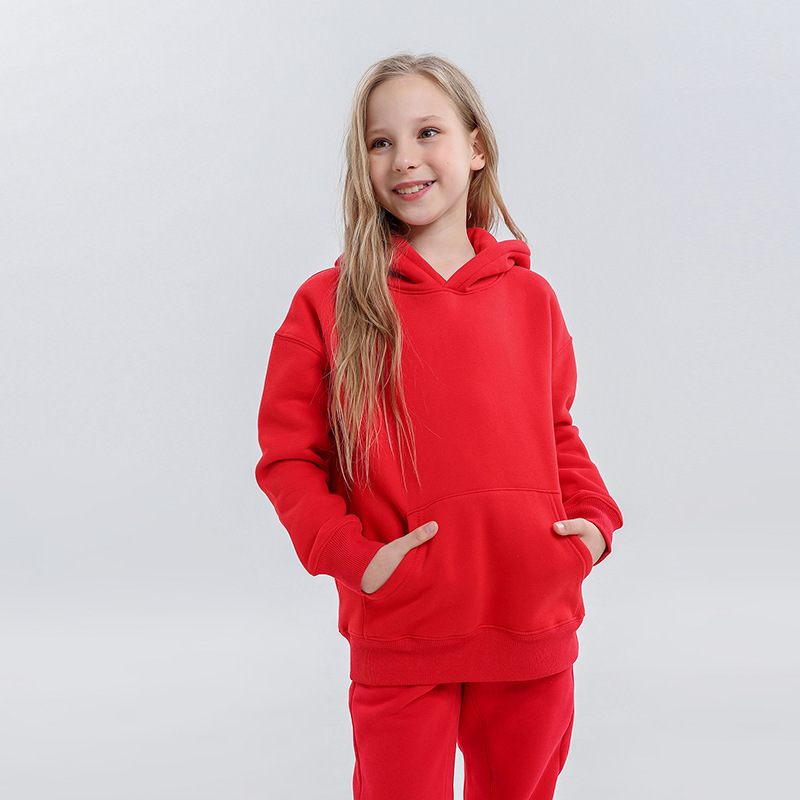 子供服ヨーロッパとアメリカのトレンディなブランド無地子供フード付きスウェットシャツ中大男の子と女の子子供服卸売|undefined