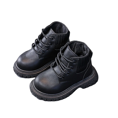 Autumn and winter new children's shoes, children's boots, Martin boots, foreign trade boys' leather-covered low-cut cotton short boots, girls' baby shoes