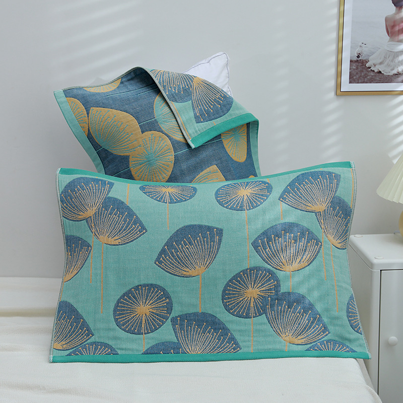 5-layer gauze single pillowcase cotton pillow cover thickening home daily use couple logo one piece shipment 