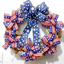 符源亚马逊独立日花环美国花圈独立站仿真花环wreath美国USA