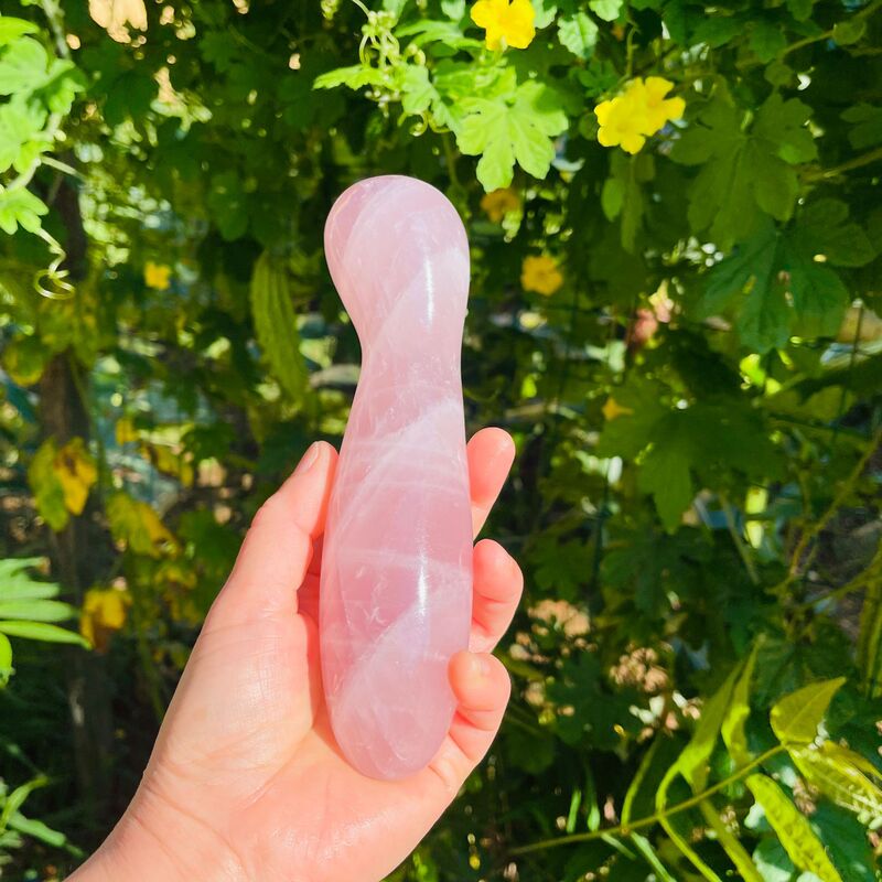 天然粉晶雕刻打磨原石 水晶按摩棒 图 6