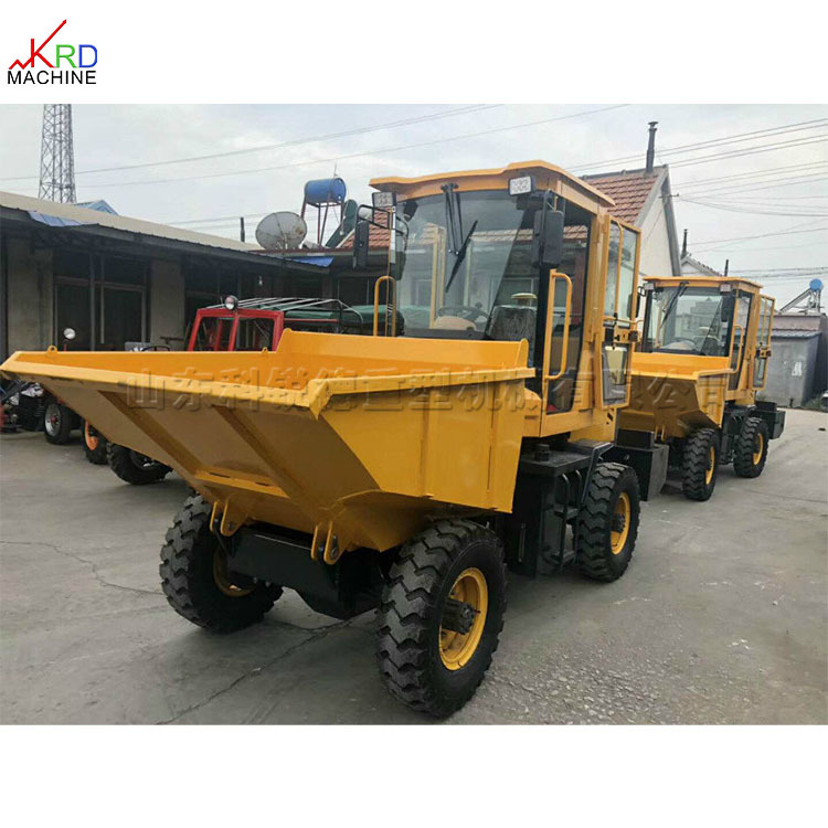 矿石物料短途运输车建筑工程水泥砂浆翻斗车四轮座驾式搬运车