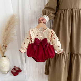 Baby Clothes 2024 Autumn Newborn Jumpsuit Romper Baby Girl One-Year-Old Dress Coveralls Category a