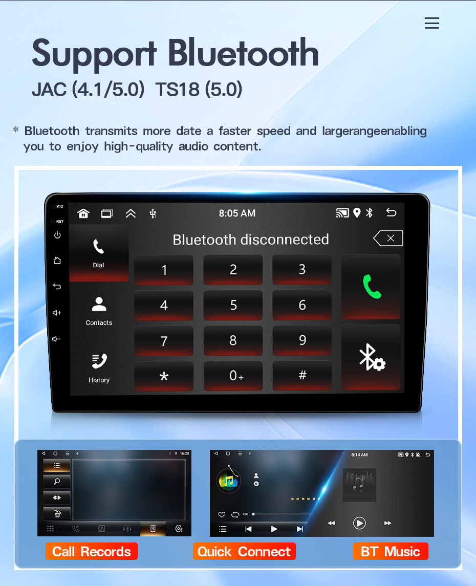 Wireless Carplay Android Auto Car Navigation Large Screen 7/9/ 10inch Central Control Reversing Image Frame Host Unit