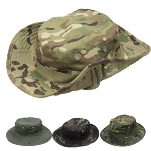 Outdoor Camouflage Boonie Hat, Special Forces Tactical Field Fisherman Hat, Outdoor Military Training Sun Protection Fishing Round-Brimmed Hat, Military Enthusiasts