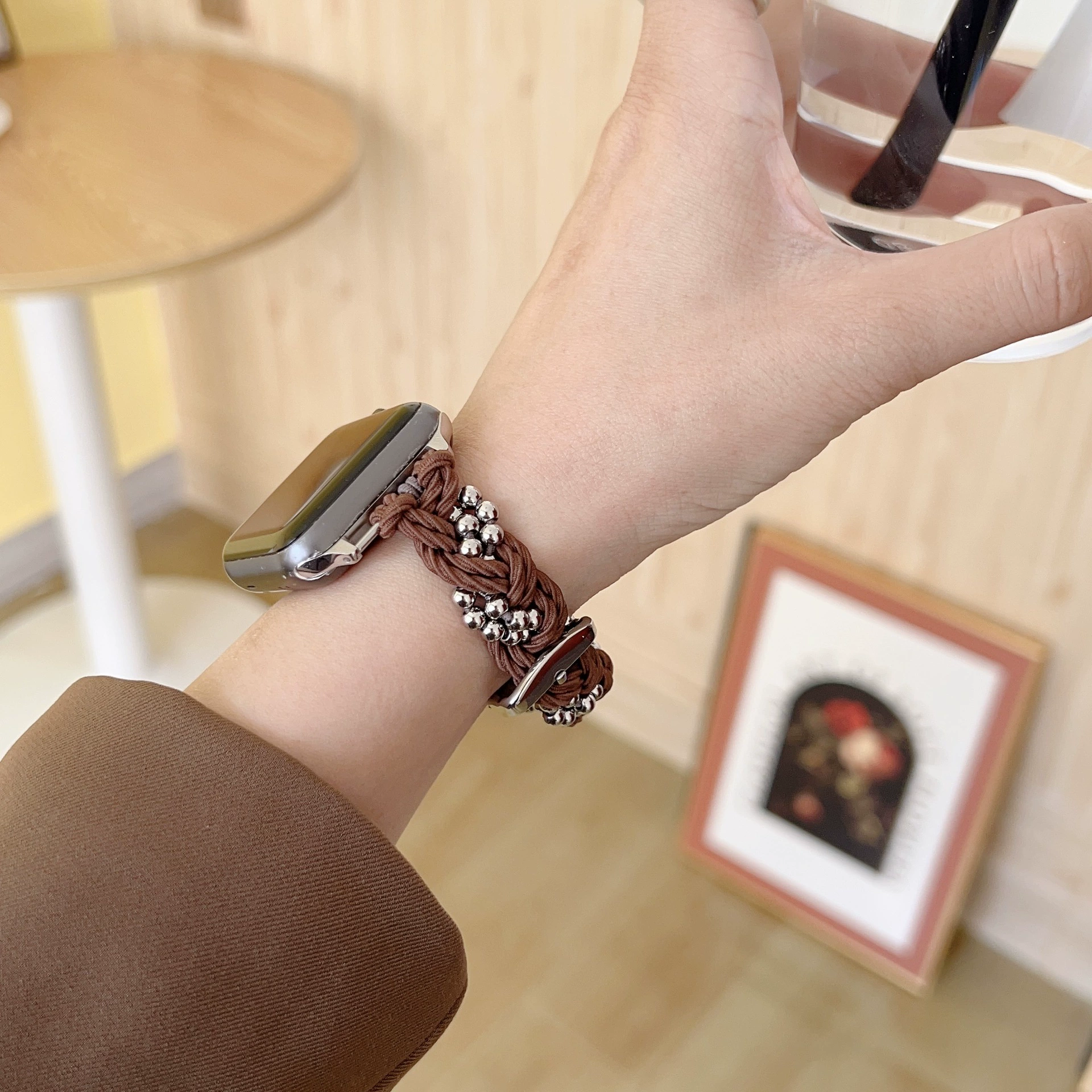 Совместимый браслет iWatch8 растяжимый стальной шариковый браслет Apple Watch iwatch76543 поколения персональный браслет