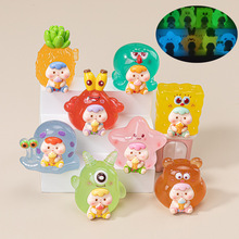 夜光海绵宝宝崽崽 玩具公仔diy礼物潮玩儿童手办摆件树脂萌粒配件