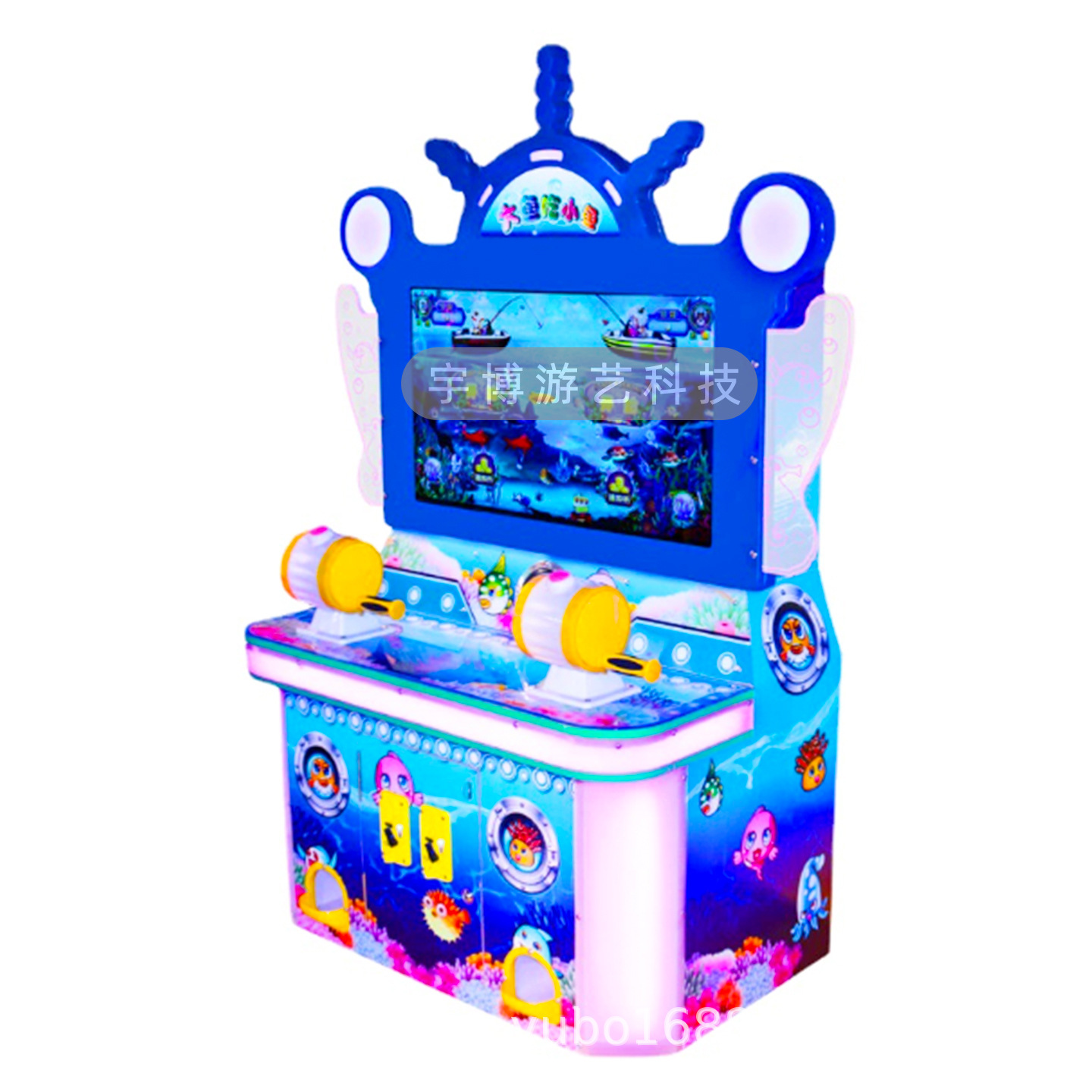 Máquina de juegos de pesca para dos personas, parque infantil, equipo de entretenimiento pequeño, ciudad de juegos electrónicos, equipo de juegos electrónicos comerciales