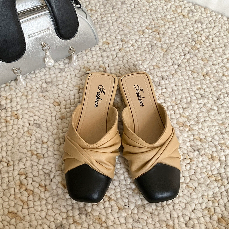 Слайд-шаг, летние тапочки, обувь, французский стиль, стиль Chanel