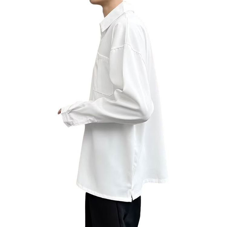 Nuevo 2024 polos de tres colores para hombres, tendencia suelta, camiseta de manga larga de todo fósforo, top de primavera para niños