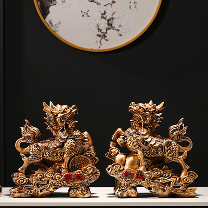 2025年新作貔貅装飾品、高級住宅、リビングルーム、オフィスデスク、古物棚工芸品のペア|undefined