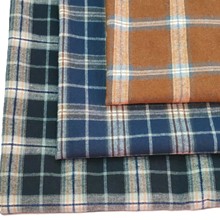 CVC涤棉磨毛雪尼尔秋冬厚款格子布衬衫羽绒服外套色织格面料