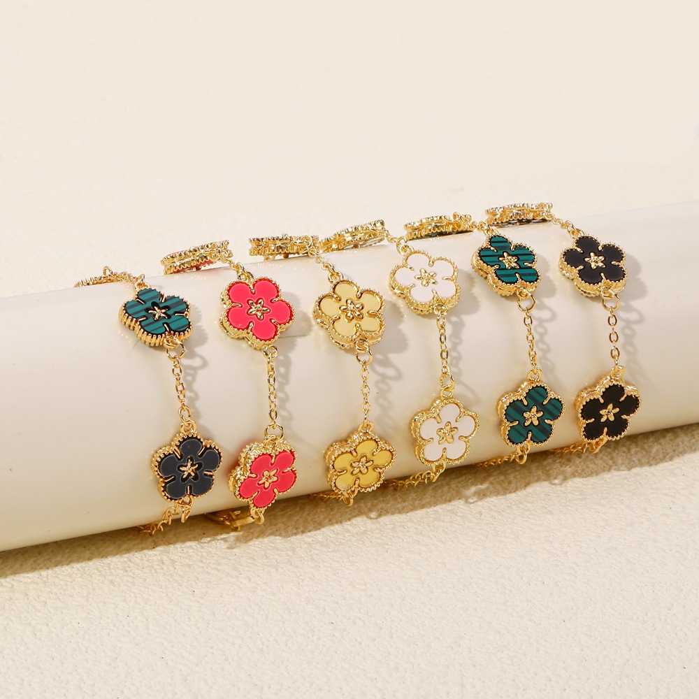 Alloy Elegant Simple Style Plating Flower Acrylic Bracelets display picture 5
