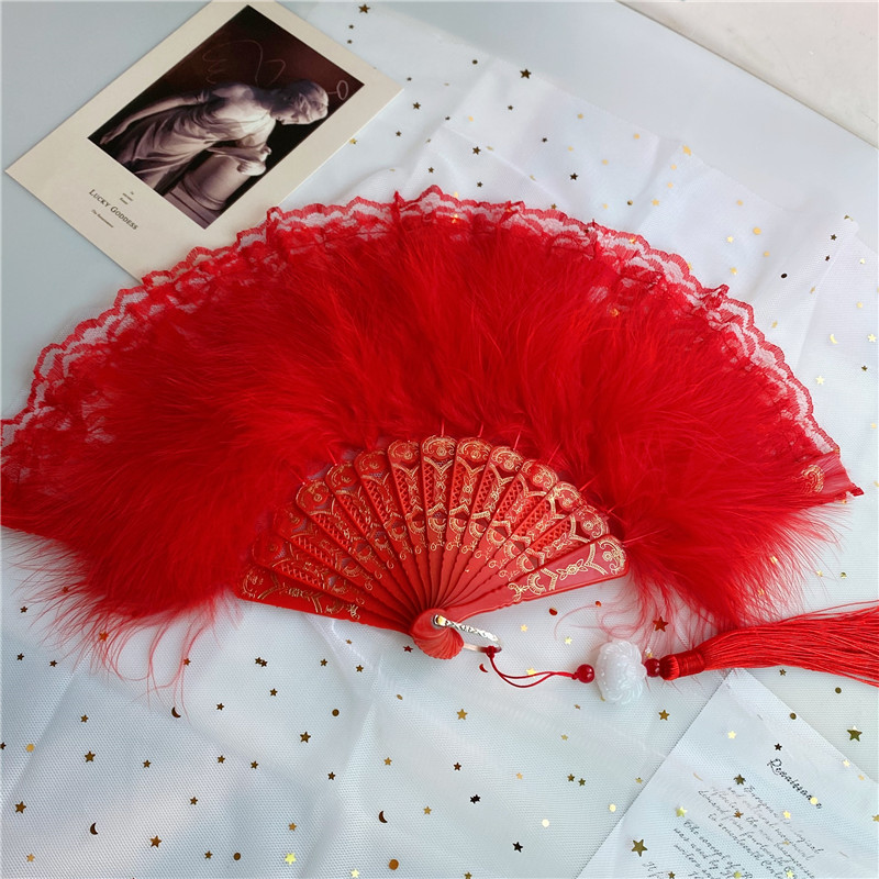 Elegant Solid Color Canvas Fan Costume Props display picture 3
