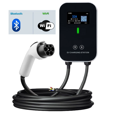 Elektrikli avtomobil şarj stansiyaları — Charging Gun Charging Station - tuya-color-screen-bluetooth-wifi-version-no-2-charging-pile-5m