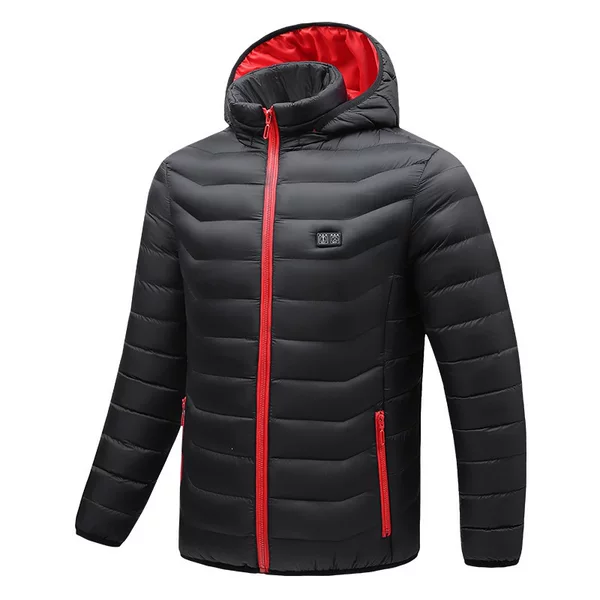 【Women's Heated Ribbed Cotton Jacket】New Winter Heated Cotton Coat for Men and Women, Rechargeable Hooded Jacket with Smart Heating